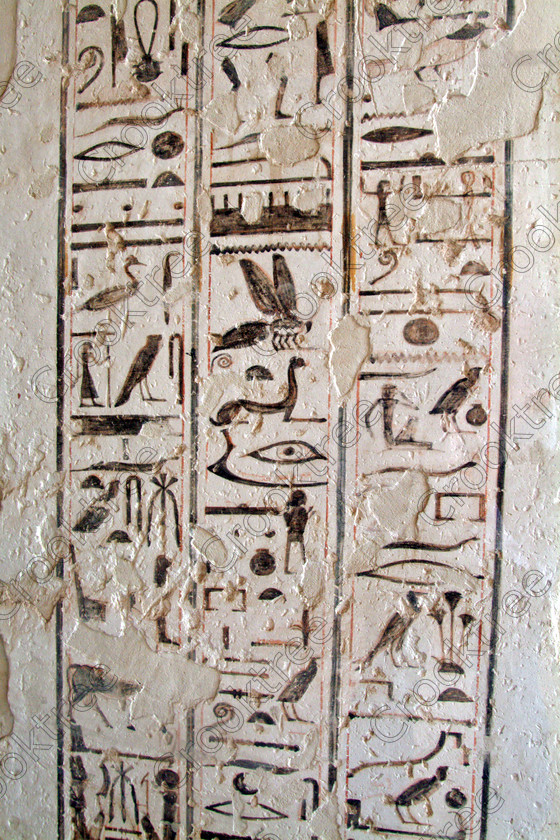 Valley Kings EG0213057jhp 
 Egypt Egyptian Tomb KV19 Prince Mentuherkhepshef hieroglyphics entrance reliefs was son of Ramasses 1X, but his tomb was unfinished but has some excellent colourful depictions of the important ancient Egyptian Gods and although protected by Perspex panels, the custodian was very helpful and slid them back for me to take photographs in 2002 when it was still allowed. Thanks to the capability of the modern digital camera, the first and only chance I have had to use one, a Fuji S2 as photography is now banned in the Valley of Kings per se and especially in the tombs. Adjustments in Photoshop give the chance of reasonably accurate colours even when the tomb paintings were lit by low level artificial light when tripods and flash were not allowed; what could I get with a Nikon F700 and a tripod, which were allowed at one time as well. 
 Keywords: Egypt; Luxor; West Bank; Thebes; Theban; Valley Kings; prince; tomb; KV19; Montu; Mentuherkhepshef; Montu-hir-Khopshef; upright; paintings; colourful; colorful; colours; colors; bright; white; plaster; ancient; Egyptian; archaeology; Egyptology; hieroglyphics; death; burial; mythology; afterlife; history; hieroglyphics; entrance; Gods; offering; fruit; flowers; wine; grapes; bread; DSLR; Fuji; S2; handheld; artificial; light; Photoshop; adjusted; corrections; Perspex; screens;