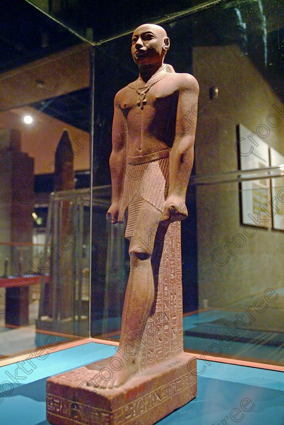 Aswan Museum Quartzite Statue EG052942JHP 
 Aswan Egyptian Nubian Museum quartzite statue of Horemakhet High Priest of Amun at Thebes and son of the Nubian Pharoah Shabaka around 700BC and an exhibit in a modern air-conditioned building whose foundations were laid in 1986, opened in 1997 and organised through UNESCO. Very low artificial light makes general photography difficult as well as affecting accurate colour balance. This now appears to be the only museum in Egypt where photography is still allowed although it is not easy as the ambient lighting is extremely subdued for conservation reasons. 
 Keywords: Egypt, Egyptian, Aswan, Nubian, Nubia, Museum, exhibit, statue, quartzite, Horemakhet, priest, Amun, Thebes, Kushite, inside, interior, ancient, upright
