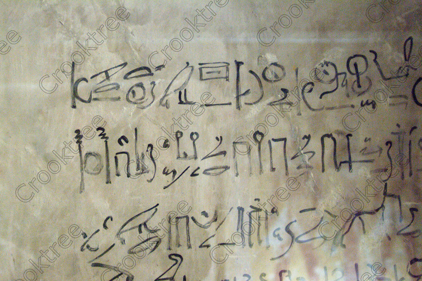 Valley Kings EG0213071jhp 
 Egypt Valley Kings Thutmosis Tomb KV43 Maya restoration hieratic text in the Valley of the Kings on the West Bank of the River Nile at Luxor which was robbed in antiquity and later restored by Horemheb through his official Maya; the section shown was the least effected by reflections on the perspex screen. In the Tomb-Chamber is a red granite sarcophagus with still very brilliant colourful decoration as illustrated in the photo of the Goddess Nephthys.
Thanks to the capability of the modern digital camera and adjustments in Photoshop reasonably accurate colours can be exhibited of tomb paintings lit by low level artificial light when tripods and flash are not allowed such as the head of Anubis. This was taken before the current ban on tomb photography was introduced when you could purchase a ticket to photograph in two tombs in 2002. Unfortunately most of the photos of the painting had to be taken through Perspex which diminishes their quality as it obvious in several cases. 
 Keywords: Egypt, Luxor, West Bank, Thebes, Theban, Valley Kings, pharaoh, Tuthmosis, Thutmose, 1V, tomb, KV43, landscape, Anubis, Hathor, jackal, head, painting, colourful, colorful, colours, colors, black, yellow, white, necklace, bright, ancient, Egyptian, archaeology, Egyptology, hieroglyphs, hieratic, writing, Maya, restoration, text, death, burial, Nut, nightsky, mythology, afterlife, sarcophagus, Nephthys, out-stretched, granite, chamber, antechamber, interiors, austere, undecorated, columns, stars, ceiling, history, hieroglyphs