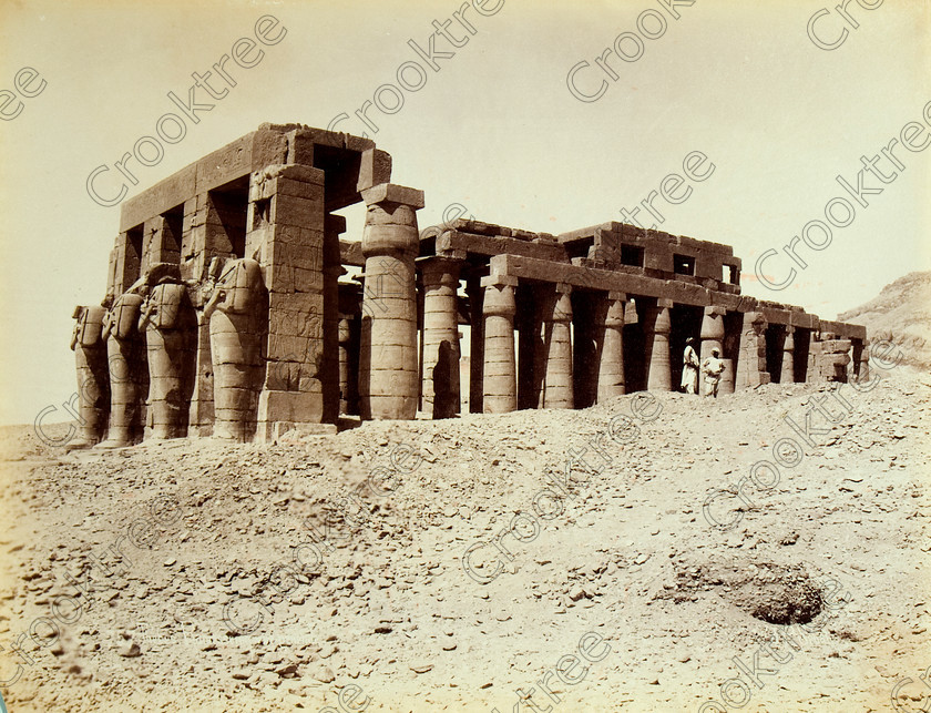 JP Sebah Ramasseum 8384VQJHP 
 Ancient Egypt Ramasseum Hypostyle Hall Albumen Print Photograph Sebah situated on the West Bank of River Nile at Luxor photographed by J.P.Sebah, a Turkish photographer around 1890-1900.This view has changed in the modern situation as seen in identical viewpoints in the Ramasseum Gallery as much as the rubble spoil has been removed. 
 Keywords: Egypt, Luxor, Ramasseum, Temple, hypostyle hall, Thebes, River Nile, ancient, archaeology, ancient, Egyptian, Egyptology, Ramses 11, Ramasses, Ramesses, Osiride, J.P.Sebah, Turkish, Victorian, 1890, photographer, albumen, print, copy, old, photos