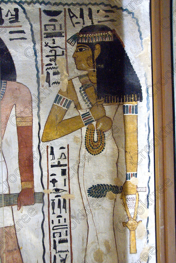 Sennufer Tomb Painting EG075668JHP 
 Sennefer Tomb Painting Wife Meryt Ankh Colours Beautiful Black Hair and one of many beautiful tomb decorations amongst the Tombs of the Nobles on the West Bank of the River Nile at Luxor. Sennefer [Tomb 96] was Major of the Southern City in Dynasty XV111 during the reign of Amenhotep 11. The area has been greatly improved with removal of many of the old modern houses and entry to these fascinating burial sites made more accessible. 
 Keywords: Egypt, Luxor, Tombs, Nobles, Thebes, River Nile, West Bank, Old Qurna, Sheikh Abd’el-Qurna, upright, Mayor, Sennefer, Sennufer, wife, Meryt, ankh, hieroglyphs, tomb, painting, colourful, colorful, colours, colors, painted, artificial, light, digital