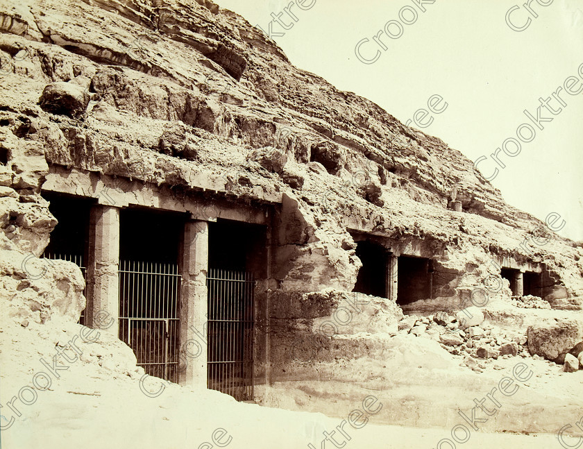 JP Sebah Bani Hasan 8418VQJHP 
 Egyptian Bani Hasan Rock Cut Tombs Sebah Photograph Albumen Print Victorian showing on of the thirty nine tombs along the face of a bluff above the River Nile some 20km south of Minya make Bani Hasan a special visiting place for its decorations along the themes of wrestling, battle scenes and the collection of taxes by the nomarchs of the Oryx Nome give some beautiful tomb paintings to view; this photo was taken by J.P.Sebah, a Turkish photographer working around 1890-1900. 
 Keywords: Egypt, Egyptian, Egyptology, Minya, history, archaeology, ancient, Bani Hassan, Beni, landscape, rock, tombs, chapels, tomb-chapels, paintings, entrance, JP Sebah, photographer, Turkish, albumen, print, copy